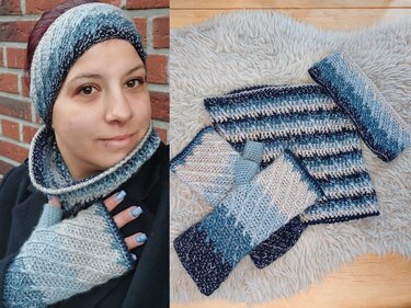 Häkelanleitung Winterset "Eisprinzessin" (Loop, Stirnband und Stulpen) - Bild 2