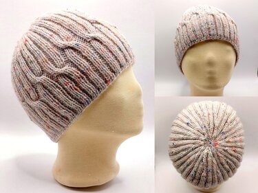Mütze "Wirbelwind", Beanie mit Zopfmuster, alle Größen, stricken