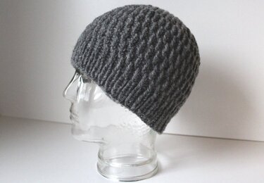 Strickanleitung Mütze, Beanie für Männer, Rippenmuster, KU ca. 54 - 58 cm - Bild 8