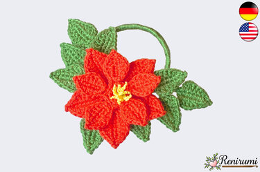 Crochet Pattern Poinsettia Wreath
