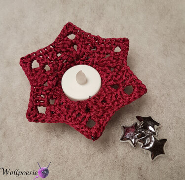 Led Teelichthalter Stern groß und klein - Häkeln