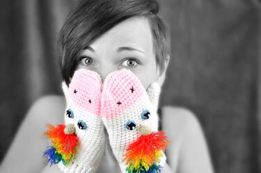 Häkelanleitung Einhornhandschuhe für Erwachsene