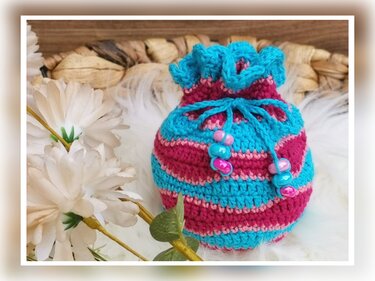 "Perfect Wave" - Crochetpattern Drawstring Pouch (3 different sizes)