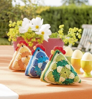 Granny-H&uuml;hner und Ostereier - Häkeln