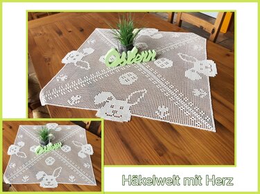 Häkeln / Sparset "Schnuffel"/Tischläufer / Mitteldecke / Platzdeckchen
