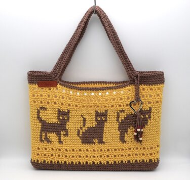 Shopper mit Kätzchen - Häkeln
