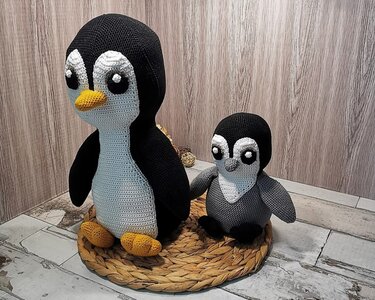 Peaches der Pinguin mit Baby XXL - Häkeln