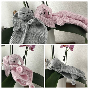 Strickanleitung Kuscheltuch Hase