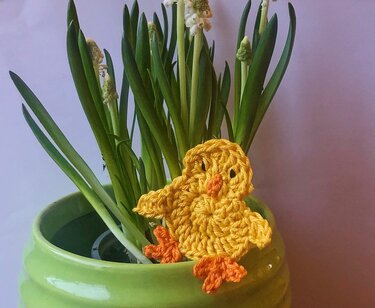 süße Küken Applikation für die Ostertage - Häkeln