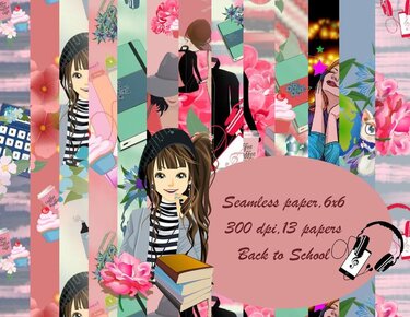 Seamless paper Back to School - Crafts