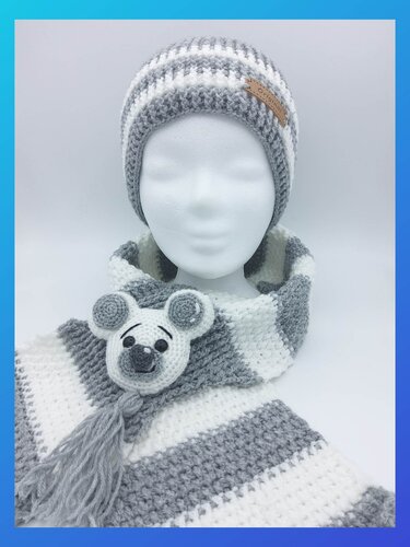 Häkelanleitung / Set Mütze und Schal
