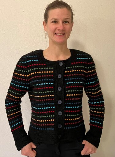 Blazer (Jacke) mit eingezogenen Kordeln - Häkelanleitung