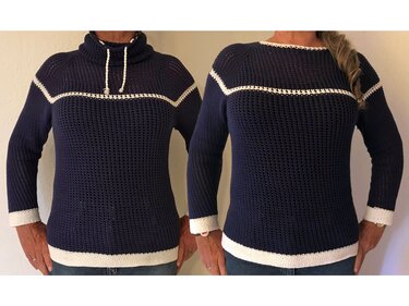 RVO Pullover mit verschiedenen Kragen - Häkelanleitung Raglan von oben