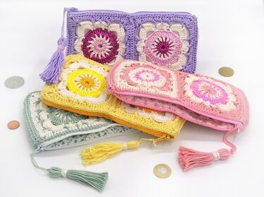 Kosmetiktasche Lilie Vintage - Stil Portemonnaie Häkelanleitung