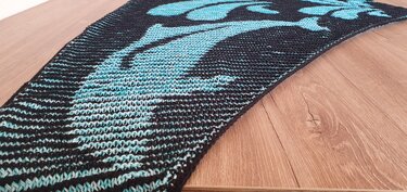 Delfine, Schattenstricken, Illusionsstricken, Motivtuch