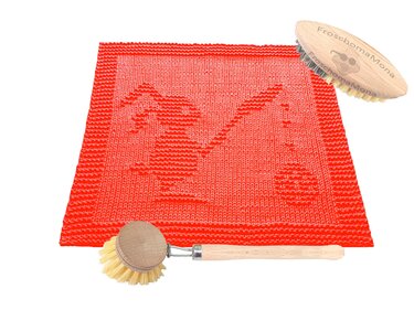 gestricktes Osterhasen Deckchen Spültuch „ Hasi bemalt Osterei “ Anleitung - Stricken