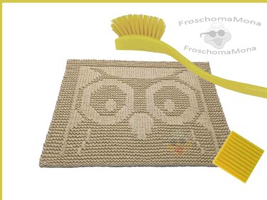 4er Set Spültuch Waschlappen „ Eulen Motive “ 4 einfache Strickanleitungen