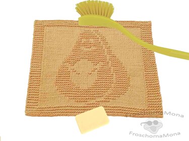gestrickter Waschlappen / Spültuch Strickmotiv „ Avocado “ Anleitung Spüli - Stricken