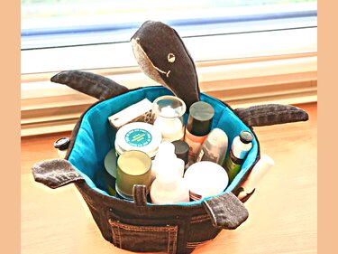 Sew fabric basket, Turtle sewing pattern a unique sewing project