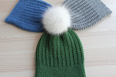 Strick-Set "GruneWald" Bommelmütze & Kragenschal PDF-Anleitung - Stricken