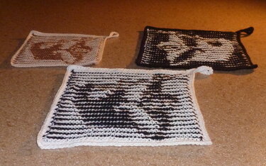 Faultier - Topf- oder Spüllappen in Schattenstricktechnik