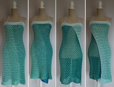 Variables Sommerkleid in Wickeloptik Häkelanleitung Kleid