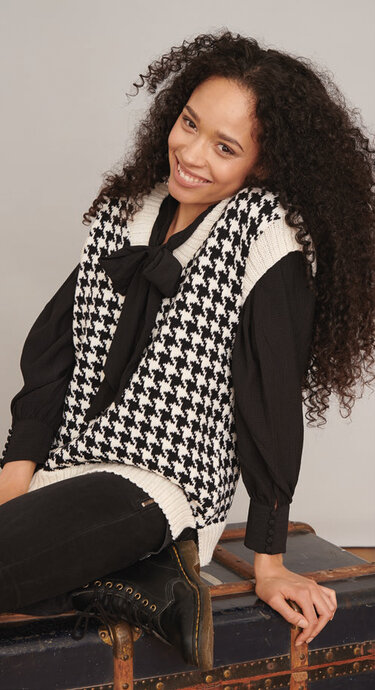 Strickanleitung Pullunder/Slipover mit Hahnentritt-Muster "Coco" - Bild 3