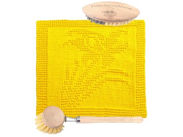 Frühlings Deckchen Spültuch „ Narzisse / Osterglocke “ Strickanleitung