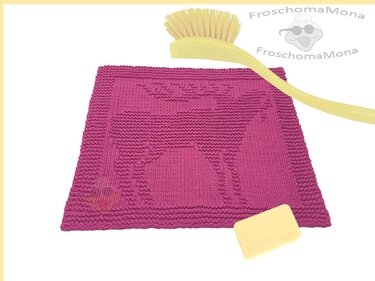 Weihnachts Elch Deckchen Spültuch Waschlappen „ Alter Schwede “ Anleitung - Stricken