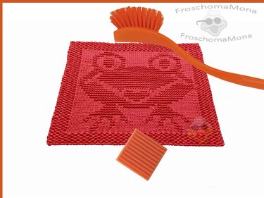 Spültuch Motiv „Fröschin“ Strickanleitung + Banderolen einfach für Anfänger