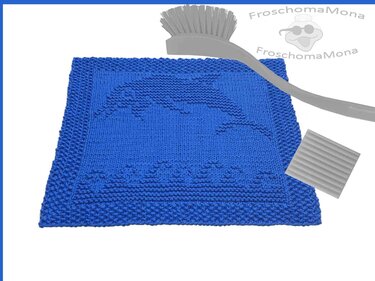 Delfin Spültuch / Waschlappen „Flippsy“ einfache Strickanleitung Spüli