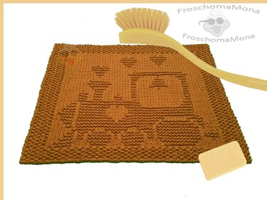 Lokomotive Eisenbahn Spültuch Waschlappen „ Lok für echte Kerle “ Anleitung - Stricken