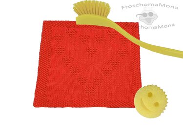 Spültuch Putztuch „ Herz aus Herzen “ Sag Danke zum Muttertag Anleitung - Stricken