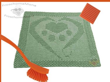 Hund Katze Pfotentuch Spültuch Waschlappen „ Doglove / Catlove “ Anleitung - Stricken