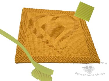 Spültuch Waschlappen „ Herz in Herz “ ideal als Dankeschön Strickanleitung