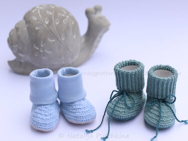 Häkelanleitung für warme Babyschuhe in 3 Größen (9,5 cm, 11 cm, 12,5 cm)