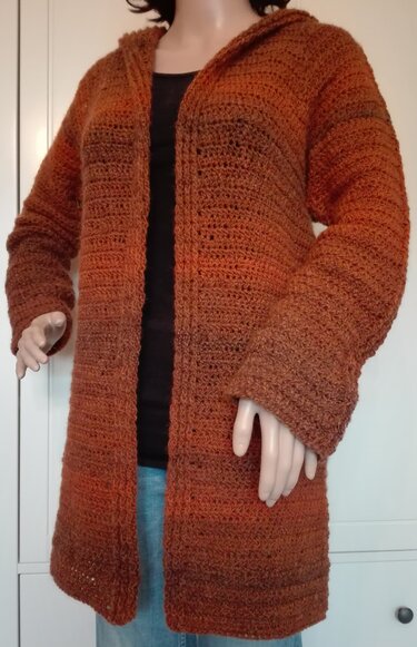 offene Jacke Gomitolo  Gr. M /L Reliefstreifen Häkelanleitung - Bild 4