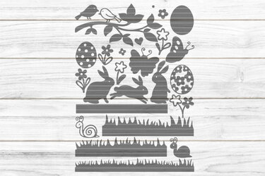 Ostern Elemente Papier Plotterdatei SVG DXF - Plotting