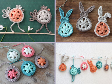Economy Set - Granny-Hen, Granny-Bunny und Granny-Easter-Egg - Crochet