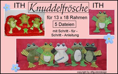 Stickdatei Ith Knuddelfroesche für den 13x18 Rahmen - Sticken