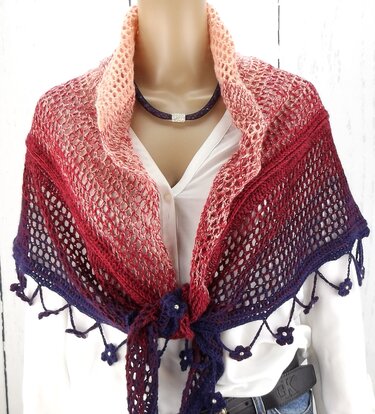 Häkelanleitung Dreieckstuch "Alpenglühen"