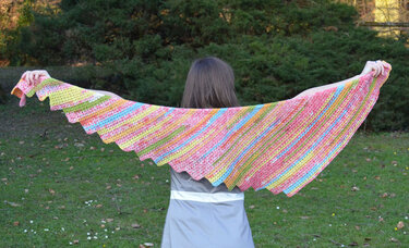 Drachenschal Frühlingswiese - Häkeln