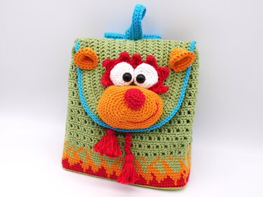 Häkelanleitung Rucksack "kleiner Feuerdrache"