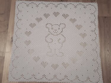 Häkelanleitung "Herzbärchen" Babydecke, Krabbeldecke
