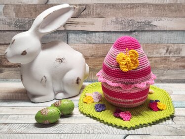 Häkelanleitung "Osterei-Nest" (zum Befüllen, Geschenkverpackung, Deko)