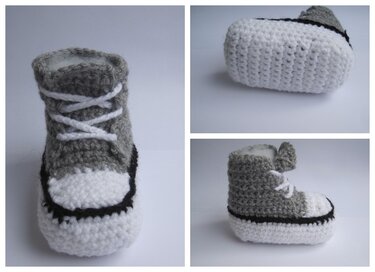 Häkelanleitung Babychucks Babyschuhe Sohlenlänge 10 cm - tragbar bis 6 Monate
