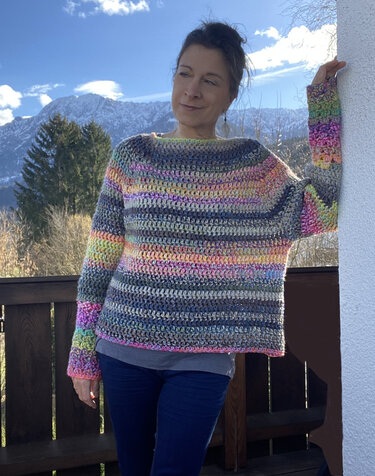 Raglan-Pullover häkeln SOLAR – nahtlos von oben gehäkelt - Bild 7