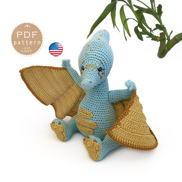 Dinosaur Crochet Patterns Amigurumi Dino Diplodocus Pterodactyl Tyrannosaus