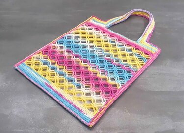 Tasche Shopper Einkaufsnetz farbenfroh & federleicht - Häkeln