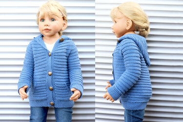 Kapuzenjacke (Hoodie) "Comfort" (Erw./Ki., Gr. 92-XXL) - Häkeln